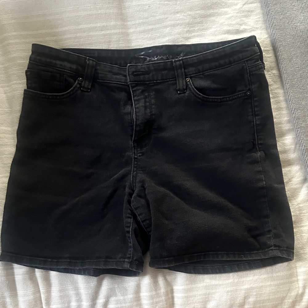7 For All Mankind Black Denim Women's Shorts